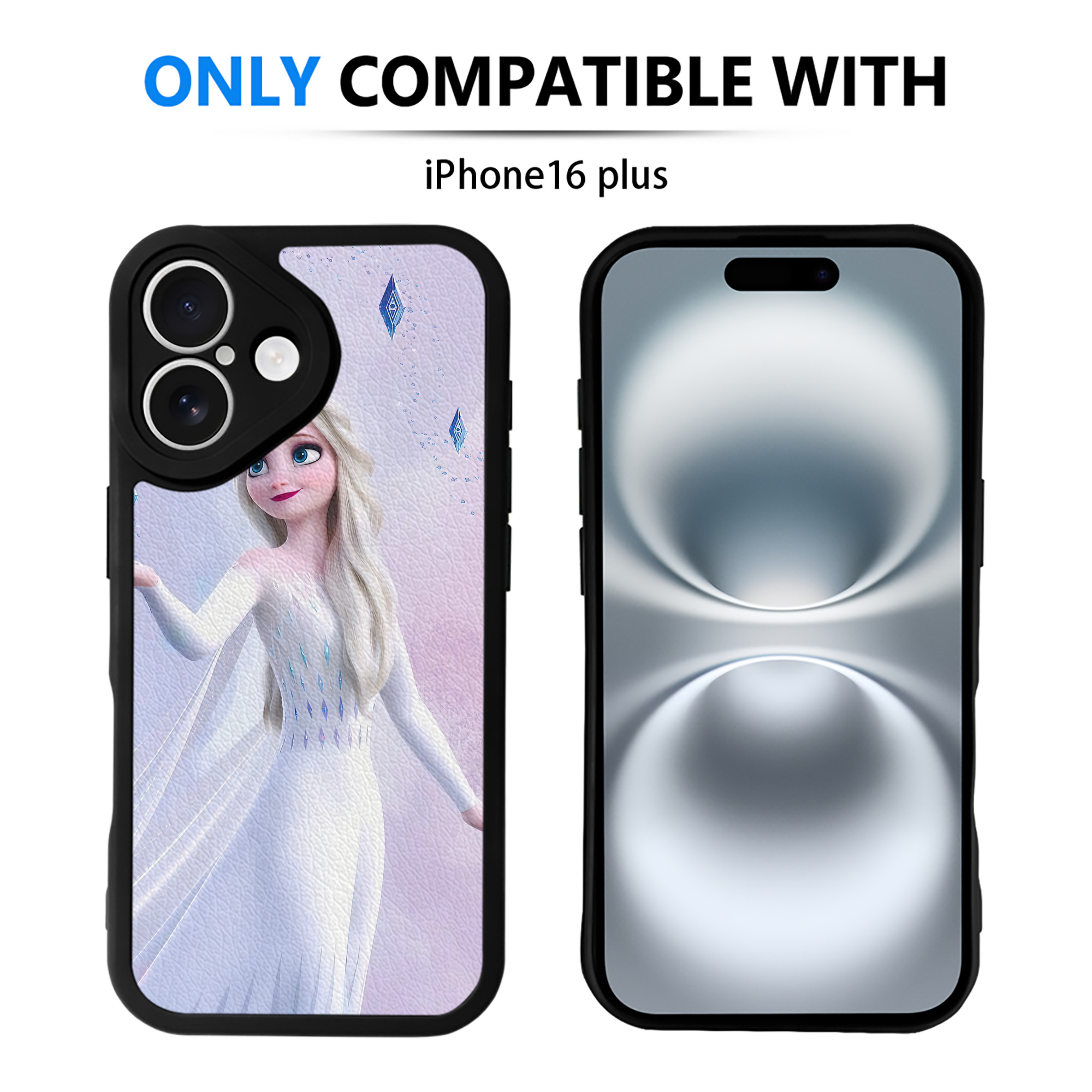 （画像用） アナと雪の女王 アンナ エルサ Frozen Anna Elsa 【iPhone 16シリーズ対応】シリコンスマホケース（レザー調） 材質：シリコン